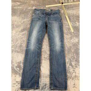 BKE Denim ASHER Men's Jeans Size 32L Straight Leg Medium Wash Embroidered